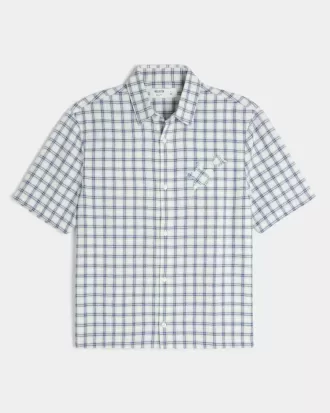 Camisa cuadrada de manga corta con apliques de estrellas