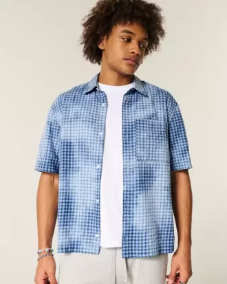 Camisa cuadrada de manga corta con bolsillo