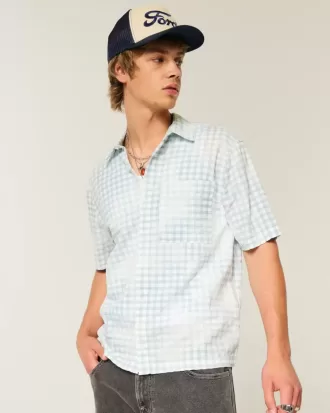 Camisa cuadrada de manga corta con bolsillo