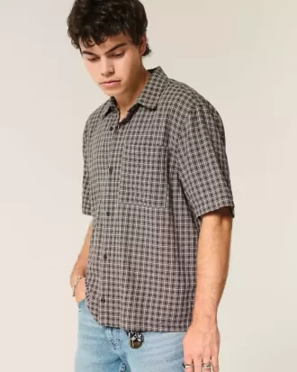 Camisa cuadrada de manga corta con bolsillo