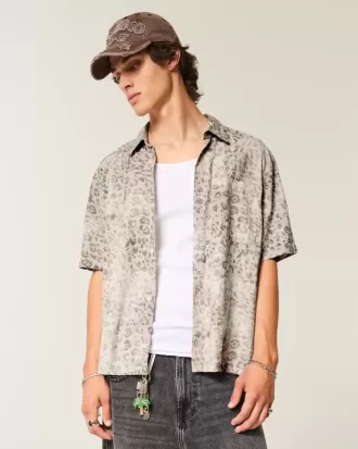 Camisa cuadrada de manga corta con bolsillo