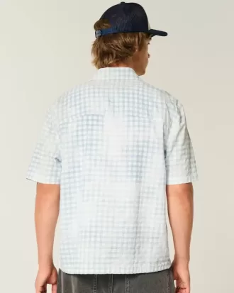 Camisa cuadrada de manga corta con bolsillo