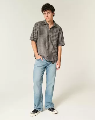 Camisa cuadrada de manga corta con bolsillo