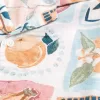 Camisa cuadrada de mezcla de lino con estampado de sellos