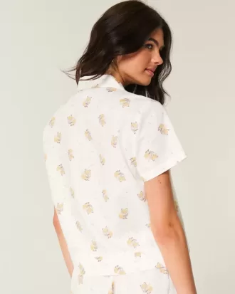 Camisa de algodón Oxford de manga corta