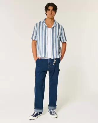 Camisa de crochet de manga corta y corte cuadrado