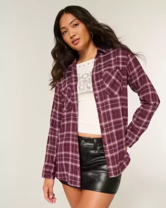 Camisa de franela de gran tamaño