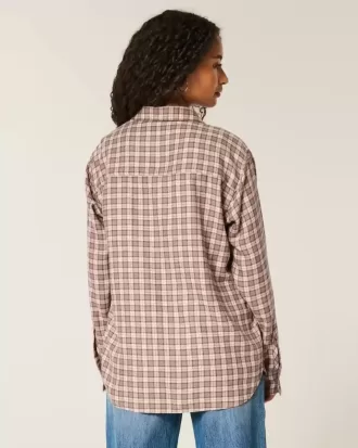Camisa de franela de gran tamaño
