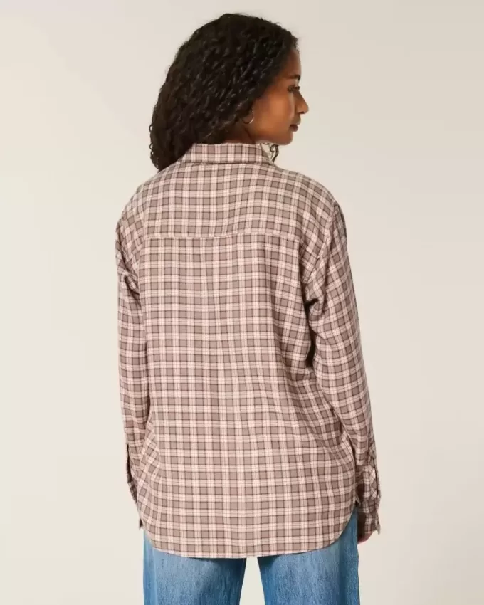 Camisa de franela de gran tamaño Camisa de franela de gran tamaño