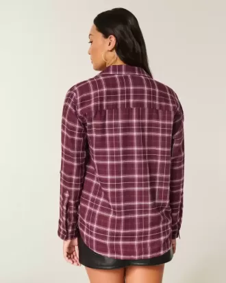 Camisa de franela de gran tamaño