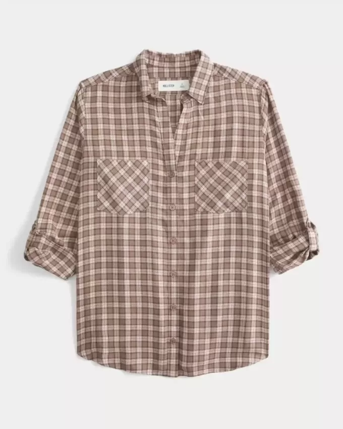 Camisa de franela de gran tamaño Camisa de franela de gran tamaño