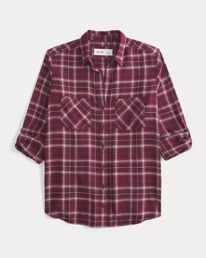 Camisa de franela de gran tamaño Camisa de franela de gran tamaño