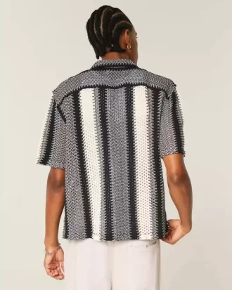 Camisa de manga corta estilo crochet estilo cuadrado