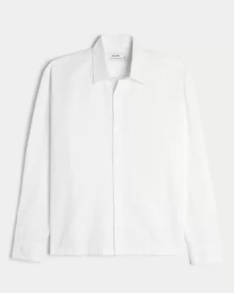 Camisa de mezcla de lino con botones