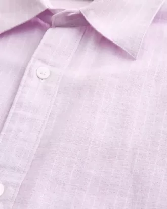 Camisa de mezcla de lino con botones