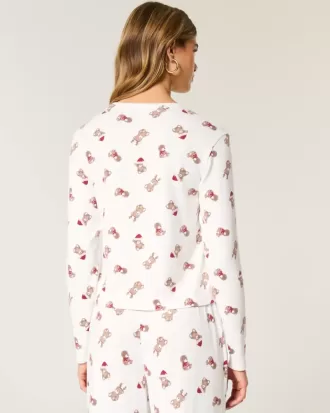 Camisa de pijama acogedora de manga larga
