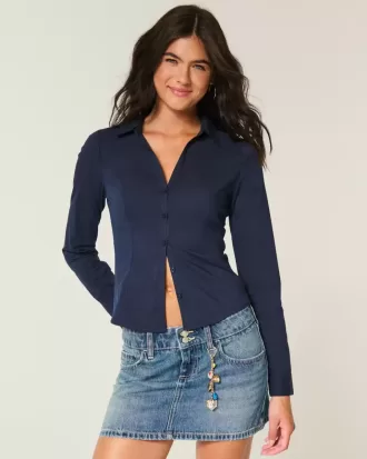 Camisa de popelina con botones