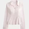 Camisa de popelina elástica con botones Camisa de popelina elástica con botones