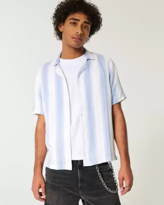 Camisa de rayas texturizadas de manga corta