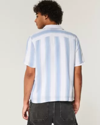 Camisa de rayas texturizadas de manga corta