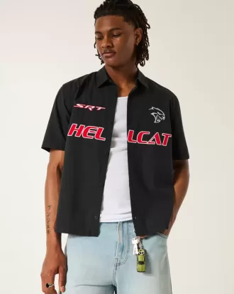 Camisa gráfica Dodge Hellcat de manga corta y estilo cuadrado