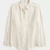 Camisa oversize de mezcla de lino Camisa oversize de mezcla de lino