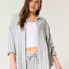 Camisa oversize de mezcla de lino Camisa oversize de mezcla de lino