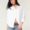 Camisa oversize de mezcla de lino Camisa oversize de mezcla de lino