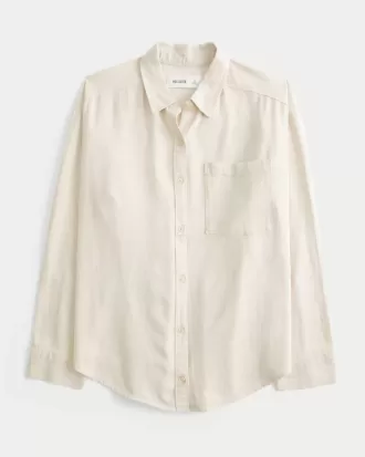 Camisa oversize de mezcla de lino