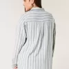 Camisa oversize de mezcla de lino Camisa oversize de mezcla de lino