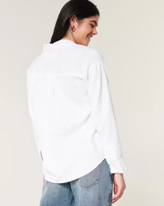 Camisa oversize de mezcla de lino
