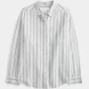 Camisa oversize de mezcla de lino Camisa oversize de mezcla de lino