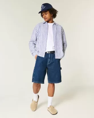 Camisa relajada de mezcla de lino