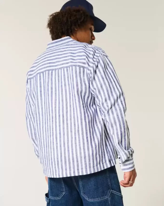 Camisa relajada de mezcla de lino Camisa relajada de mezcla de lino