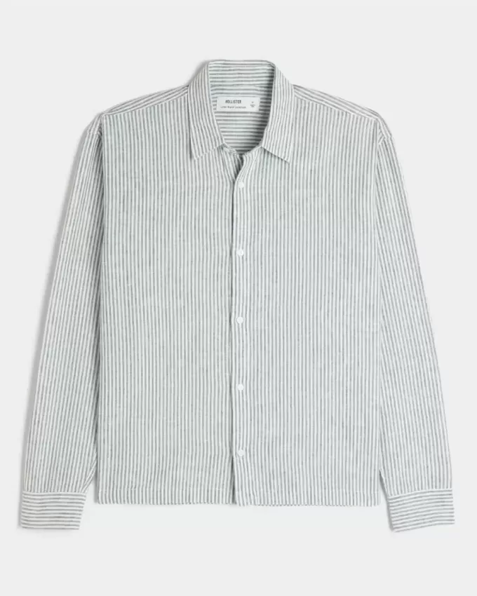 Camisa relajada de mezcla de lino Camisa relajada de mezcla de lino