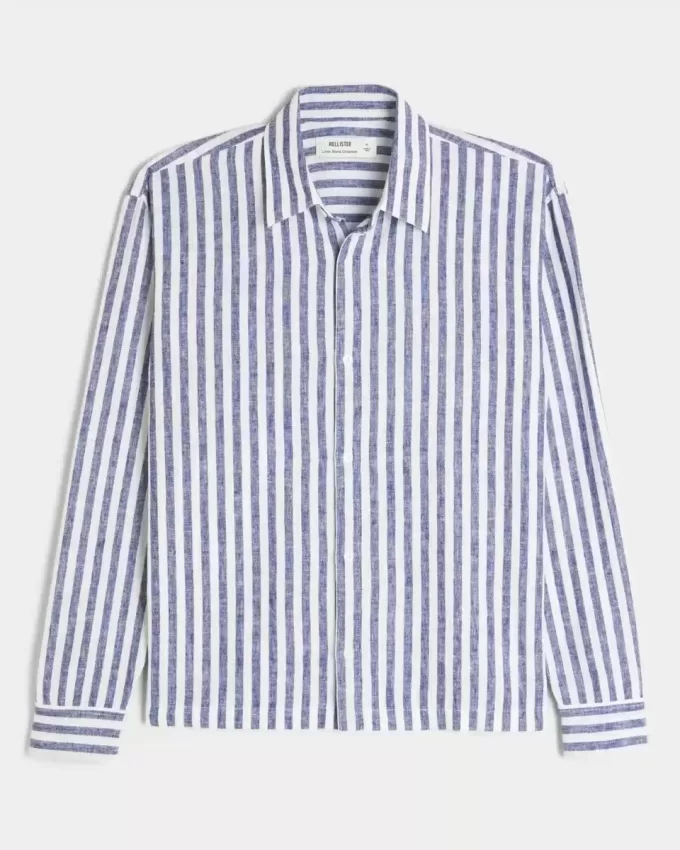 Camisa relajada de mezcla de lino Camisa relajada de mezcla de lino
