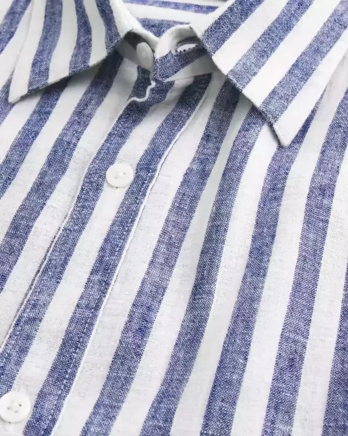 Camisa relajada de mezcla de lino Camisa relajada de mezcla de lino