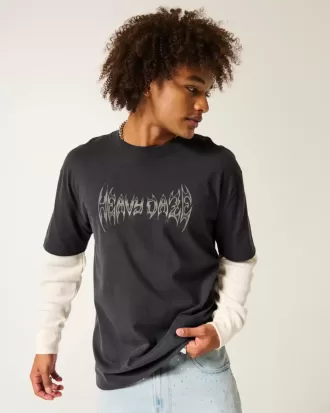 Camisa térmica estampada de capas cuadradas