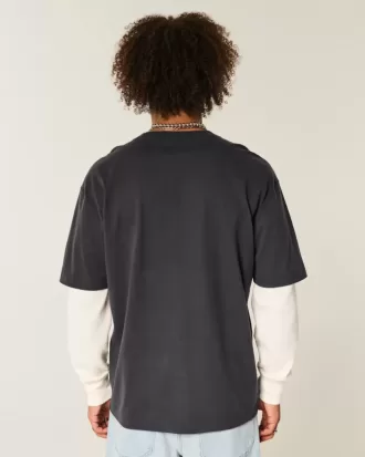 Camisa térmica estampada de capas cuadradas
