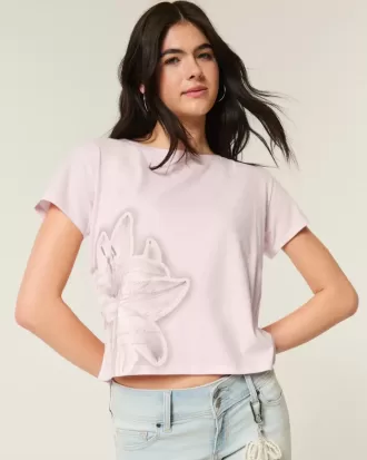 Camiseta con estampado floral y lazo fácil de atar en la espalda