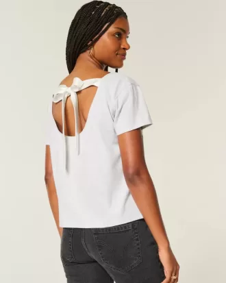 Camiseta con gráfico de Nueva York con lazo fácil de atar en la espalda