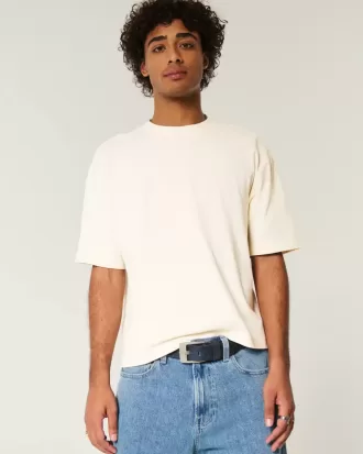 Camiseta corta de corte cuadrado y peso pesado