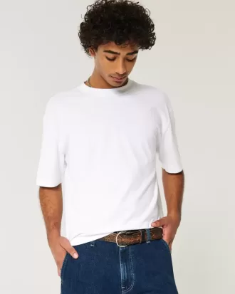 Camiseta corta de corte cuadrado y peso pesado