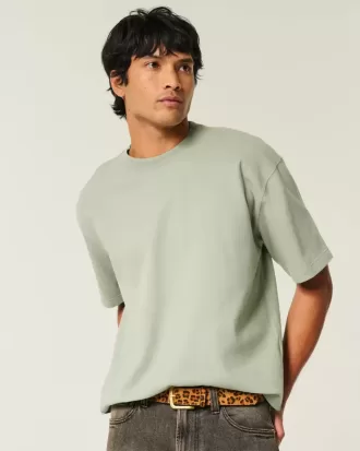 Camiseta corta de corte cuadrado y peso pesado