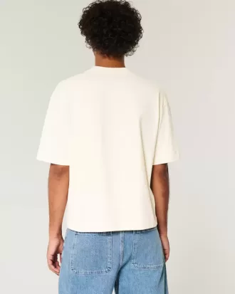 Camiseta corta de corte cuadrado y peso pesado