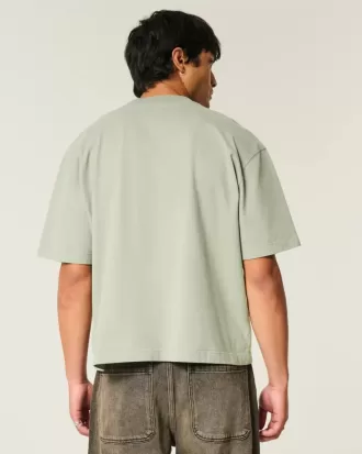 Camiseta corta de corte cuadrado y peso pesado