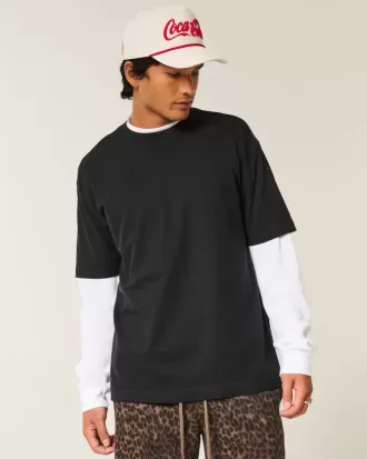 Camiseta de algodón de peso pesado y corte cuadrado