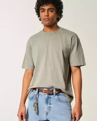 Camiseta de algodón lavado de peso pesado y corte cuadrado