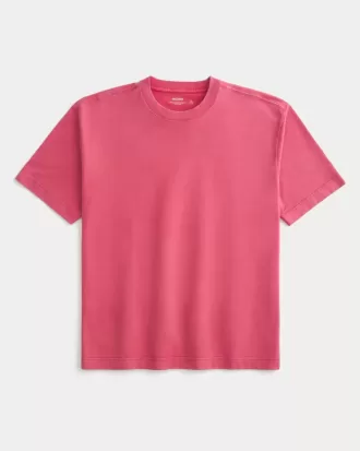 Camiseta de algodón lavado de peso pesado y corte cuadrado