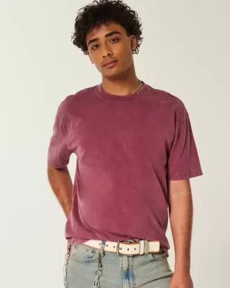 Camiseta de algodón lavado de peso pesado y corte cuadrado